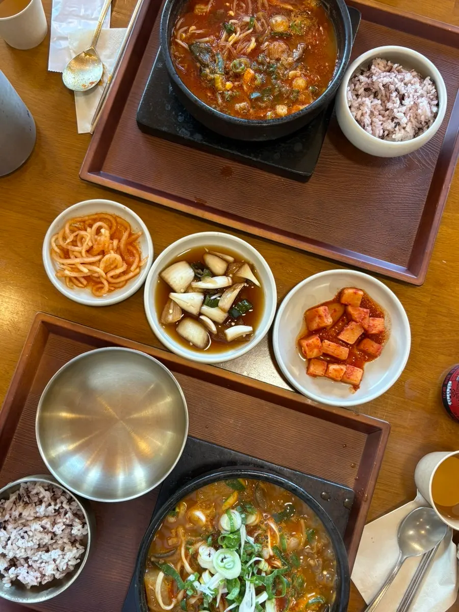 식사를 마친 복산해장 테이블