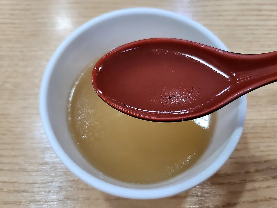 Warm broth before the milmyeon meal