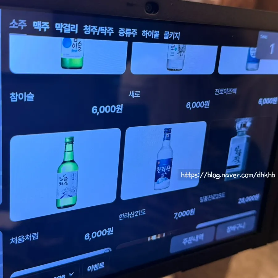 Thực đơn đồ uống có cồn Umi Hoegwan