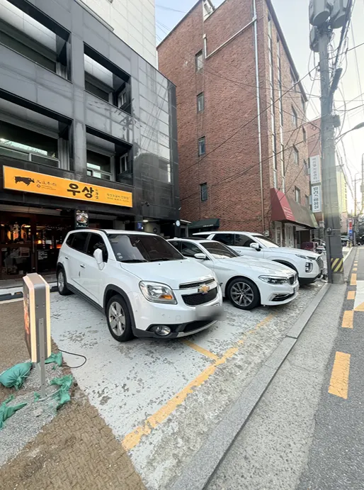 Free parking space in front of the restaurant