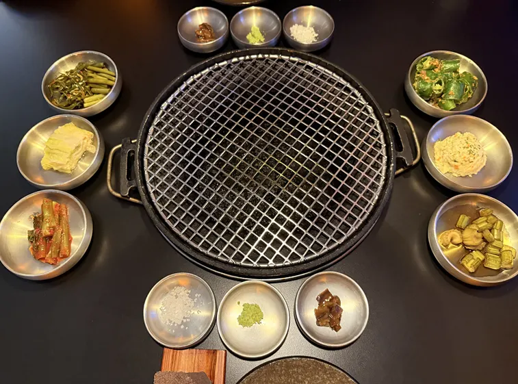 A spread of basic side dishes to pair with the meat