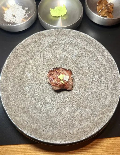 Beef paired with aged kimchi