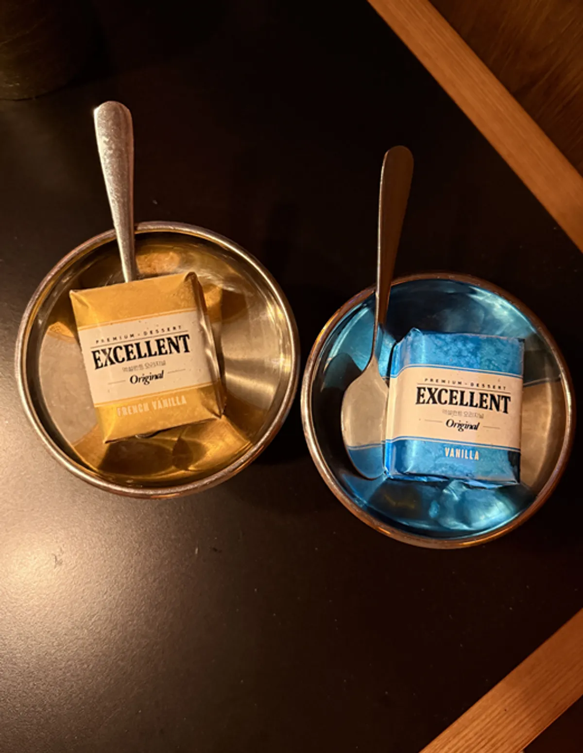 Ice cream served as dessert after the meal