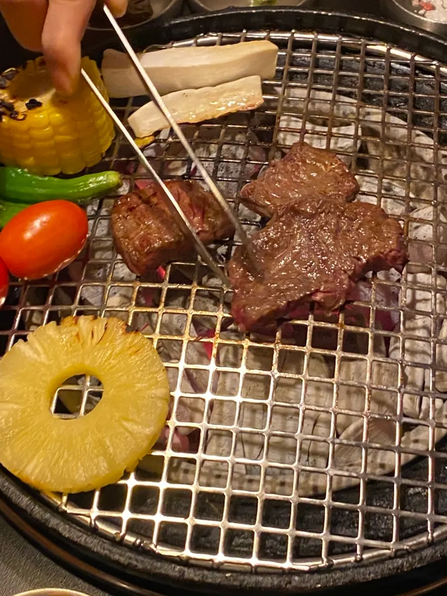Angeomisal grilling over the charcoal