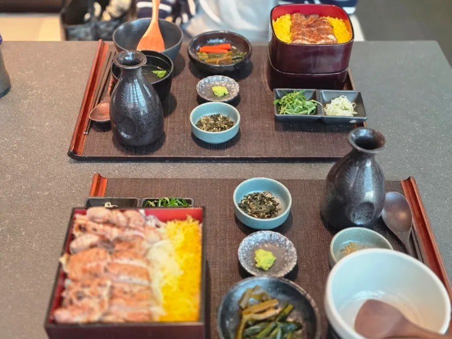 타래 소스를 입혀 구운 장어덮밥 클로즈업