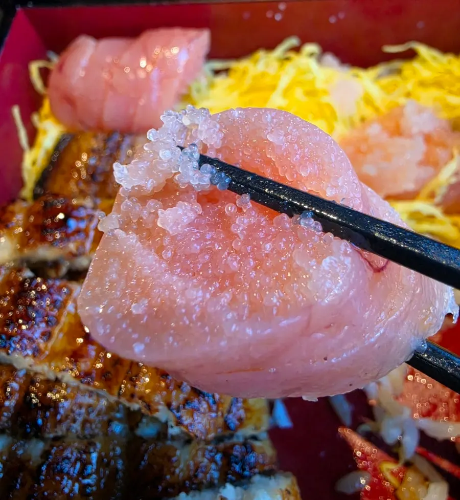 A piece of eel on top of rice