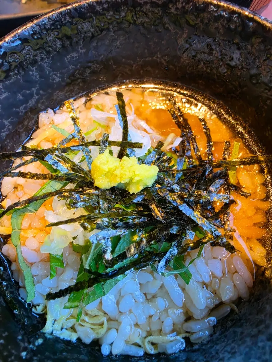 Eel spread served alongside the ginseng liqueur