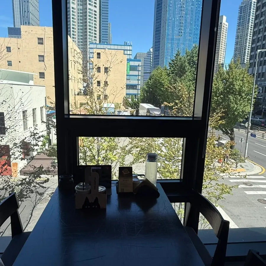 Dining space with an order tablet on the table