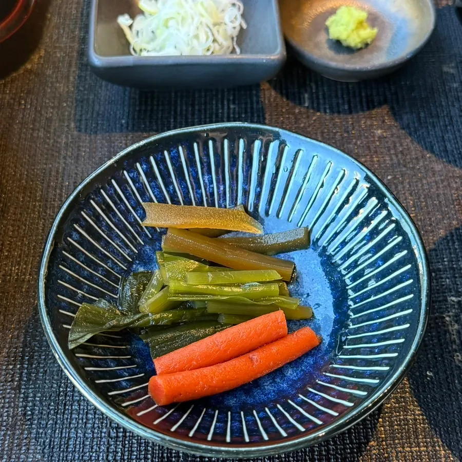 Neatly arranged banchan spread