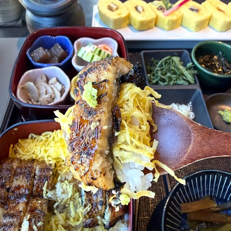 A plump piece of grilled eel