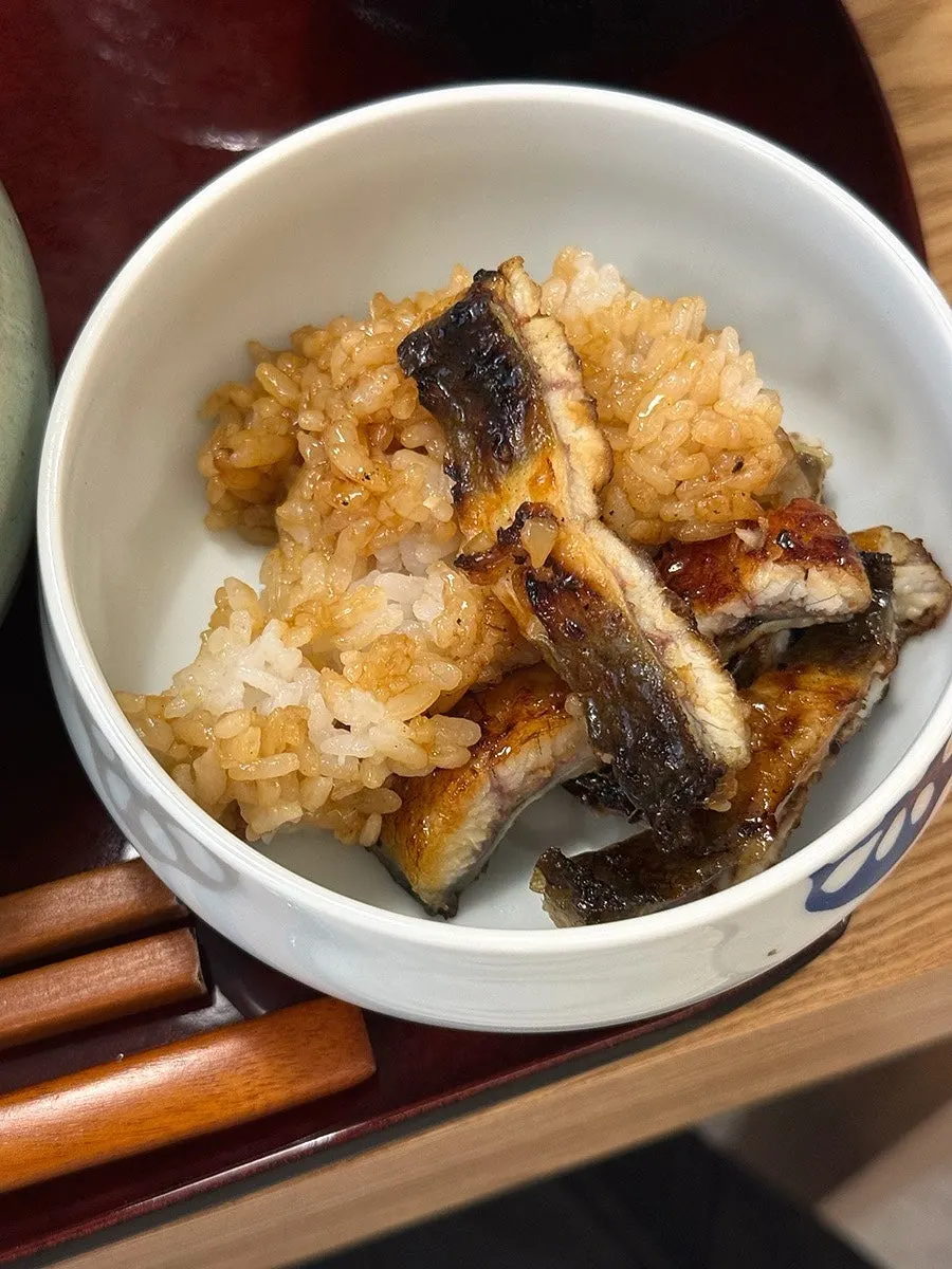 The remaining portion of the hitsumabushi bowl