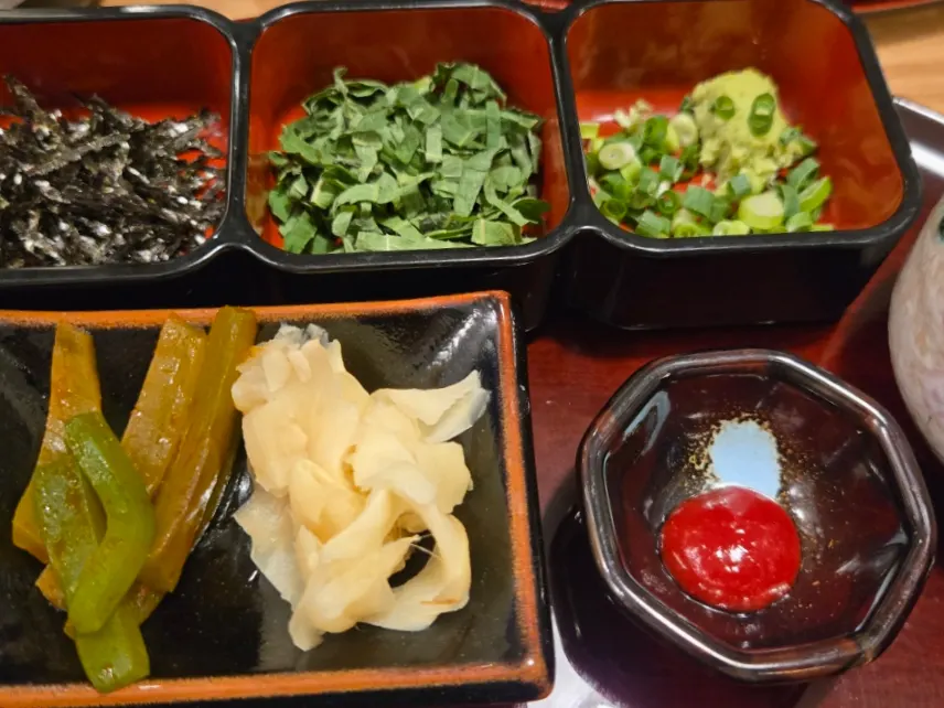 Eel rice bowl with red umeboshi plum sauce