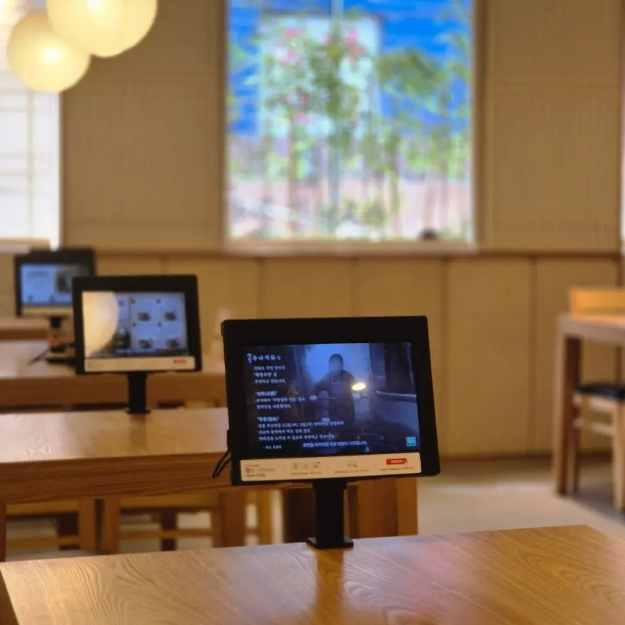 Unagiwa's interior seating with generously spaced tables