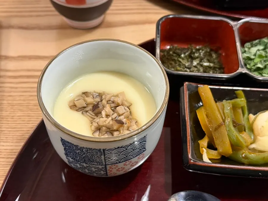 Steamed egg custard with shiitake mushroom