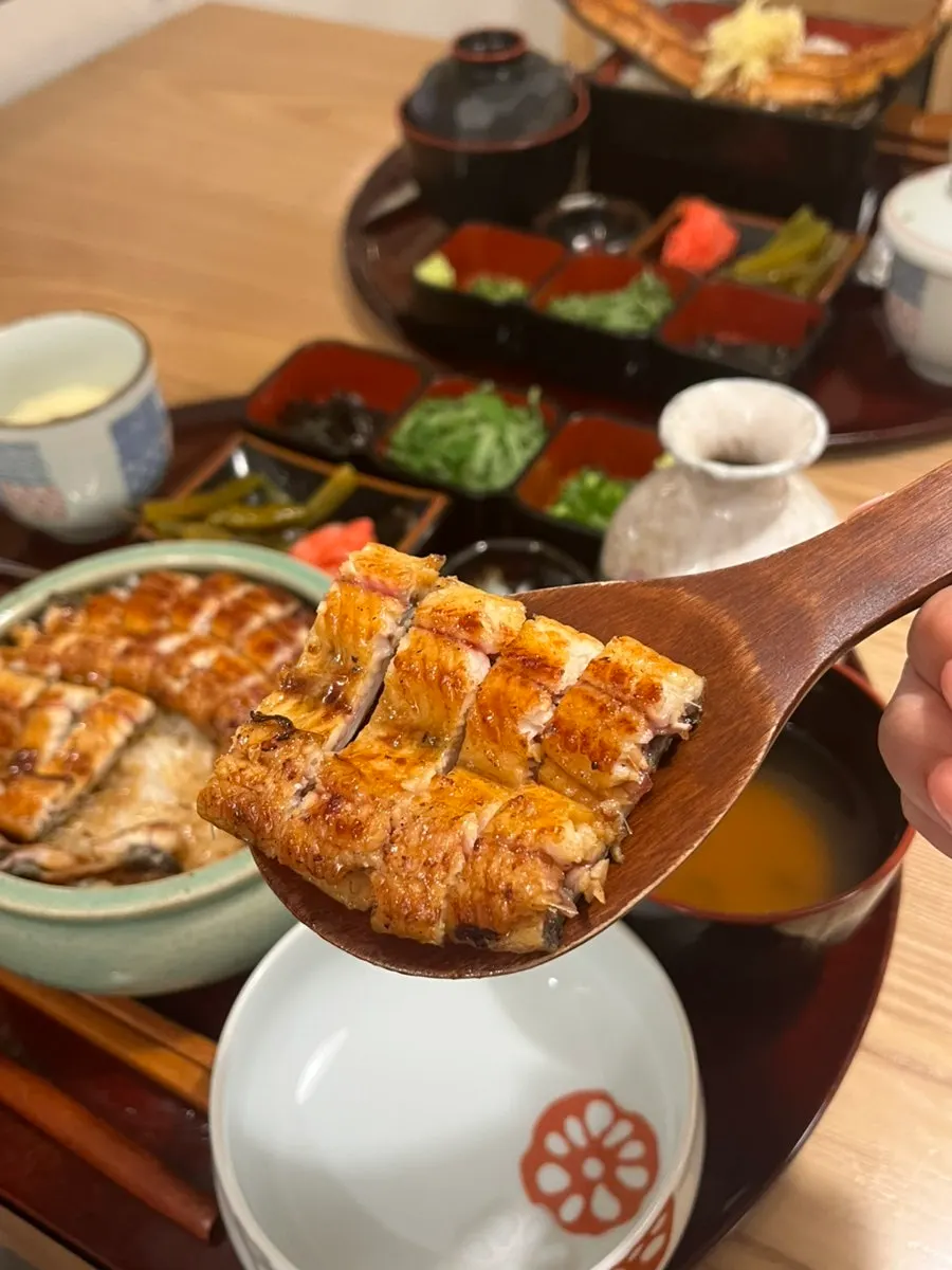 A bowl full of eel from Unagiwa's Hitsumabushi Set