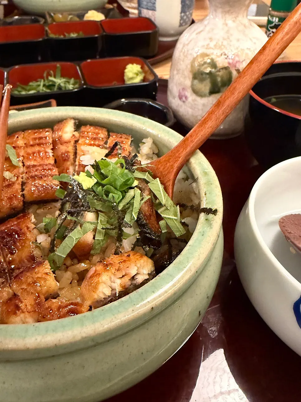 Hitsumabushi mixed with toppings