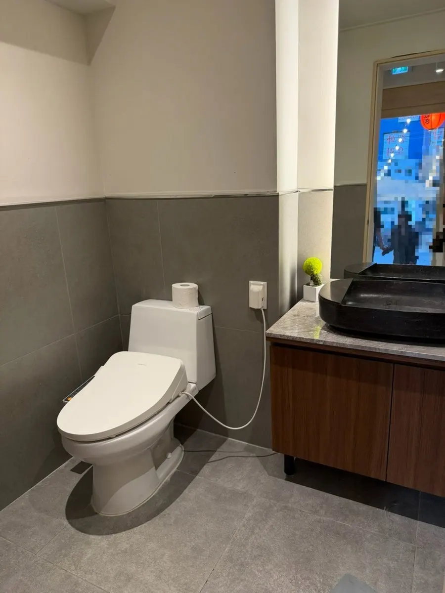 Clean restroom inside the restaurant
