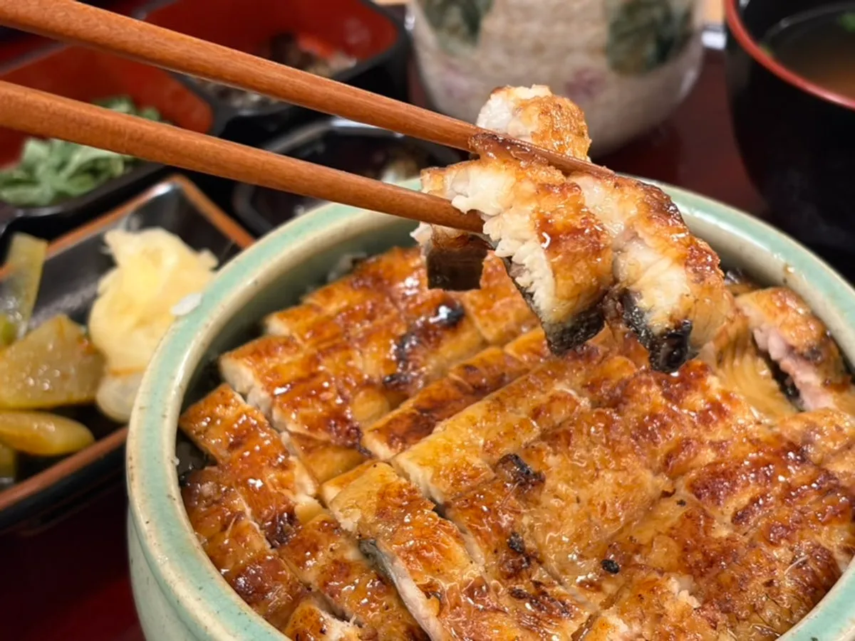 Hitsumabushi eel brushed with tare sauce and charcoal-grilled