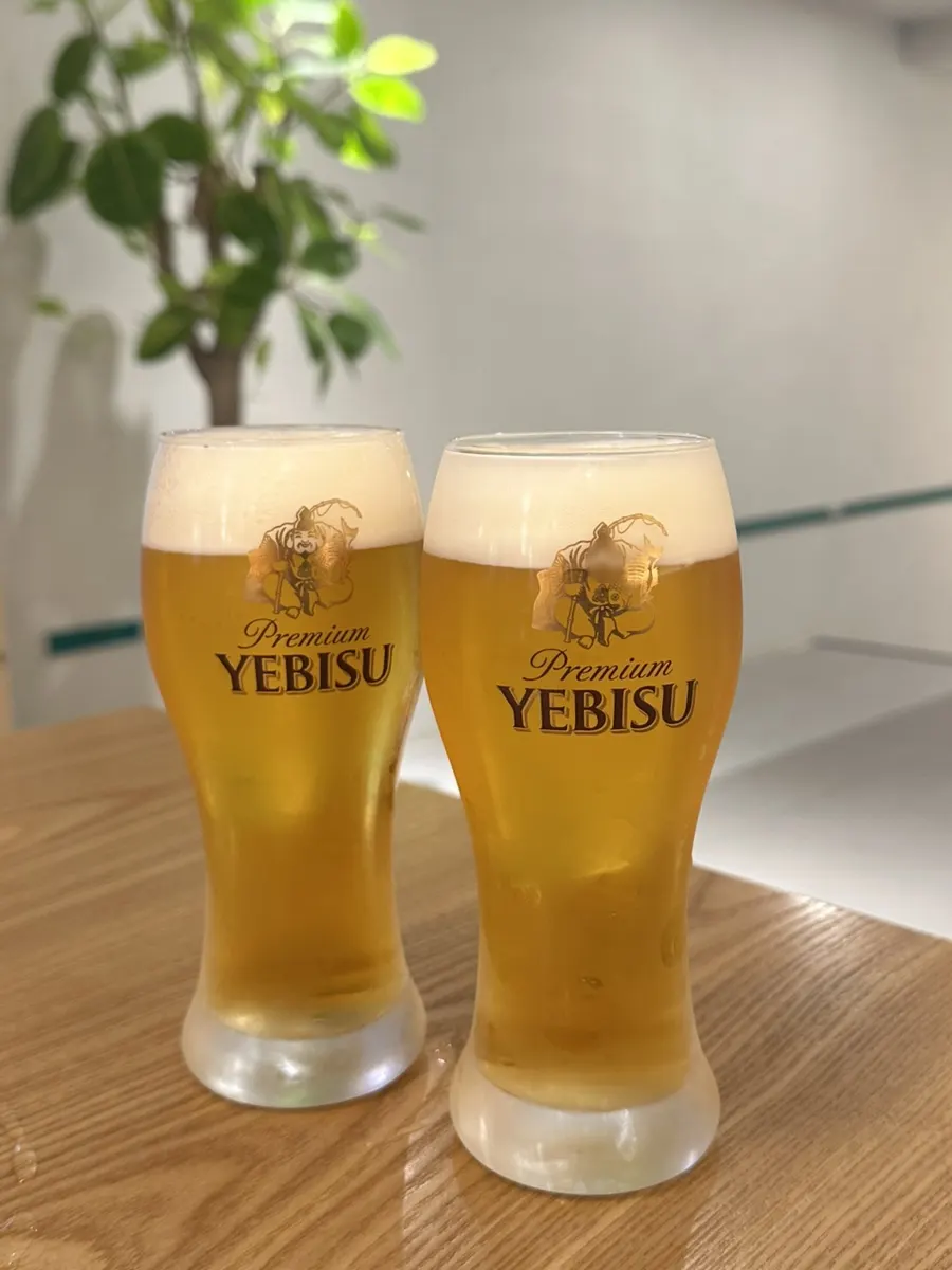 우나기와에서 주문한 에비스 생맥주 한 잔