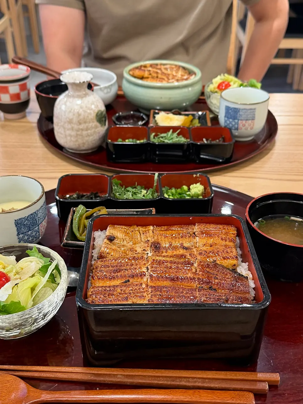 Unadon topped with eel steamed a second time