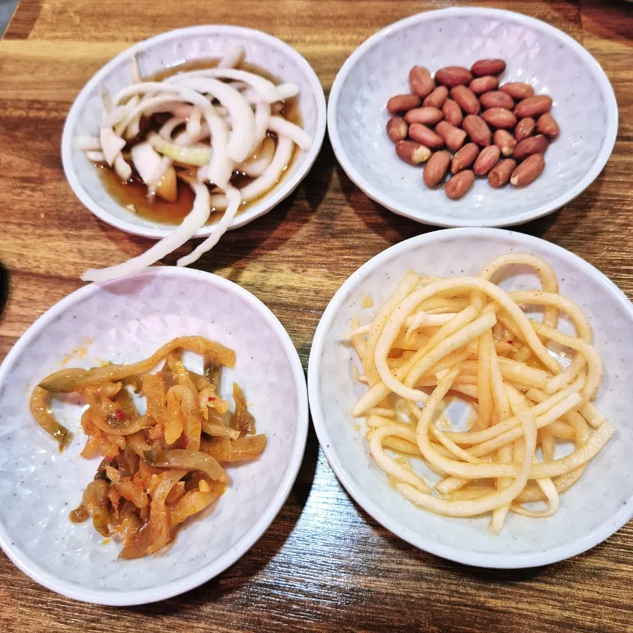 Basic side dishes and condiments set on the table