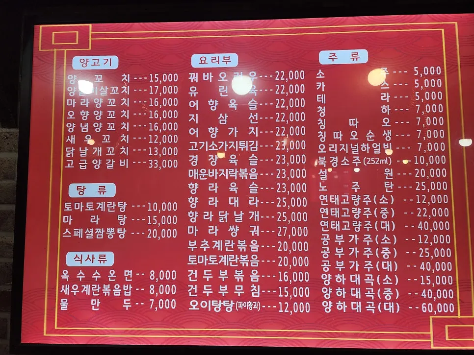 양꼬치 불판이 설치된 테이블