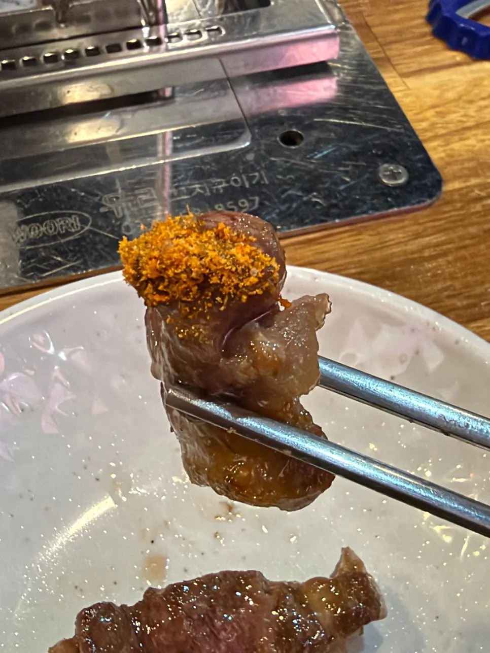 Lamb skewers and lamb rib meat skewers grilled together