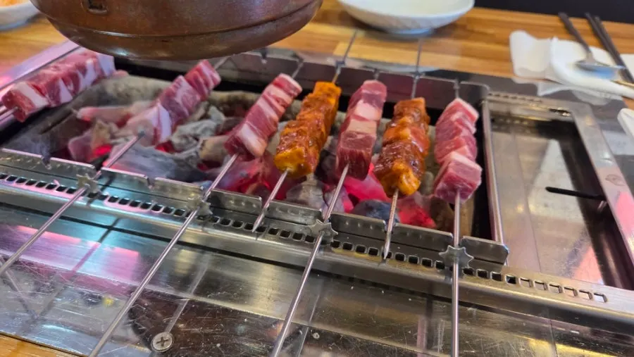 양념이 발린 마라양꼬치