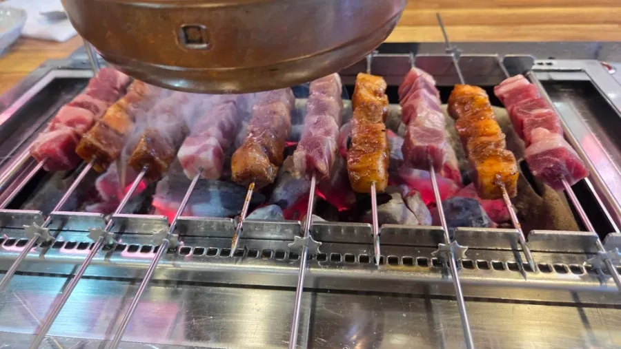 매콤한 마라양꼬치 클로즈업