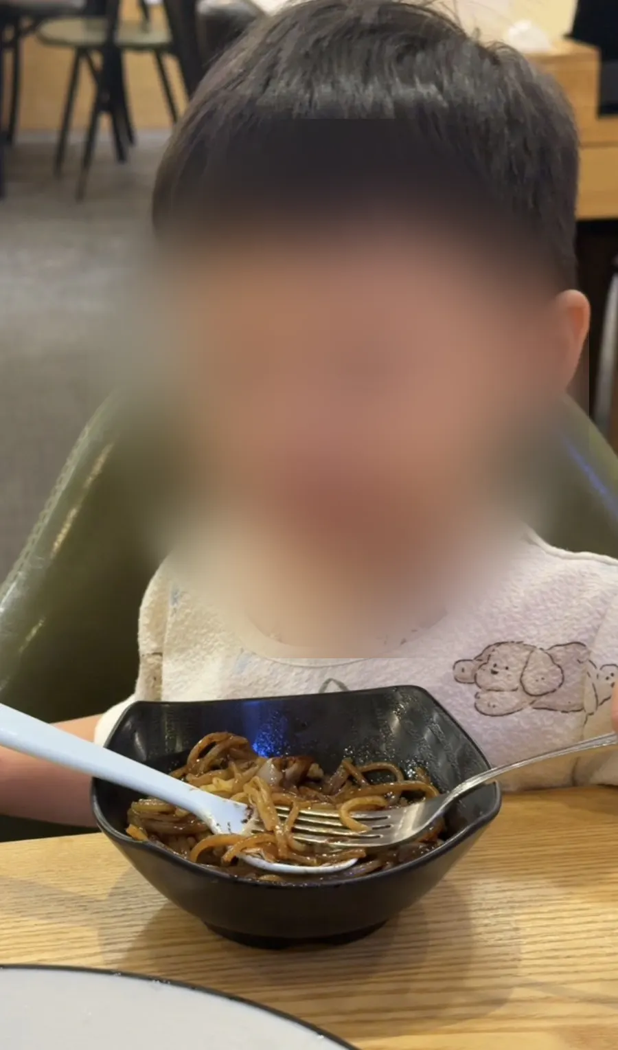 Rich gganjjajang sauce mixed into noodles