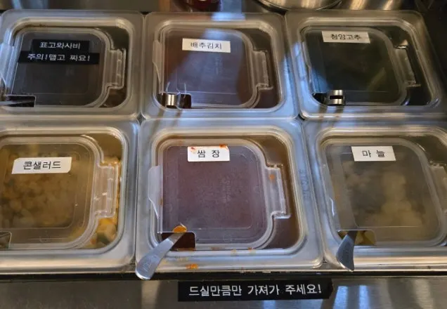 Basic side dishes including green onion kimchi and meljeot