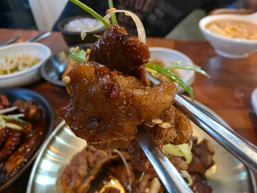 Close-up of glossy pork bulgogi