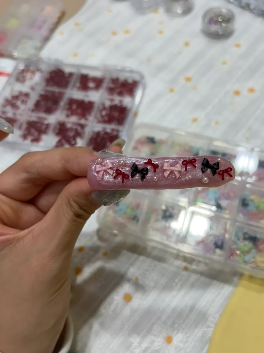 Balletcore hairpin studded with ribbon parts
