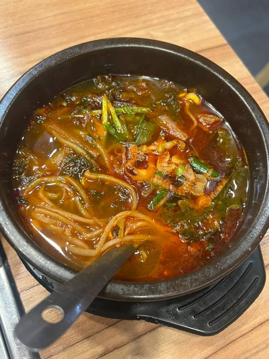Beef bone soup served as a basic side dish