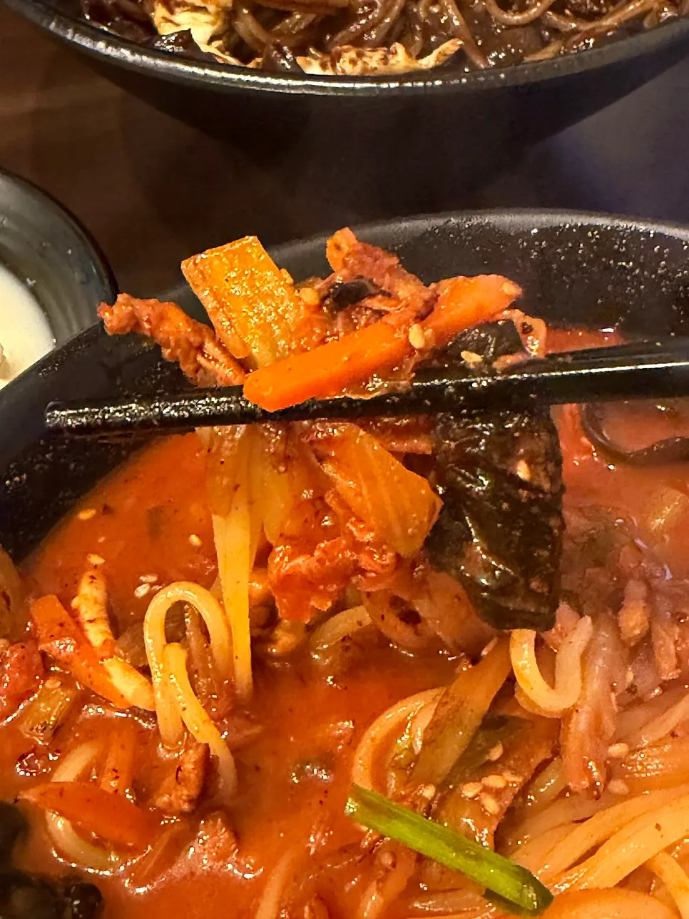 Empty bowl after finishing the gyodong jjambbong