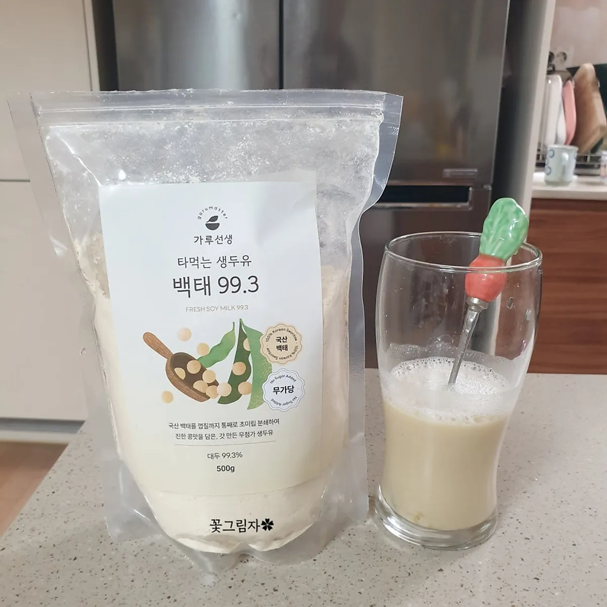 Product showing its Korean white soybean content