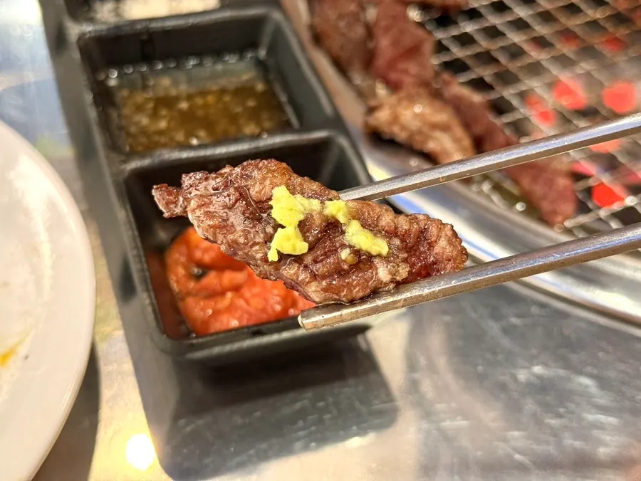 A well-grilled piece of short rib