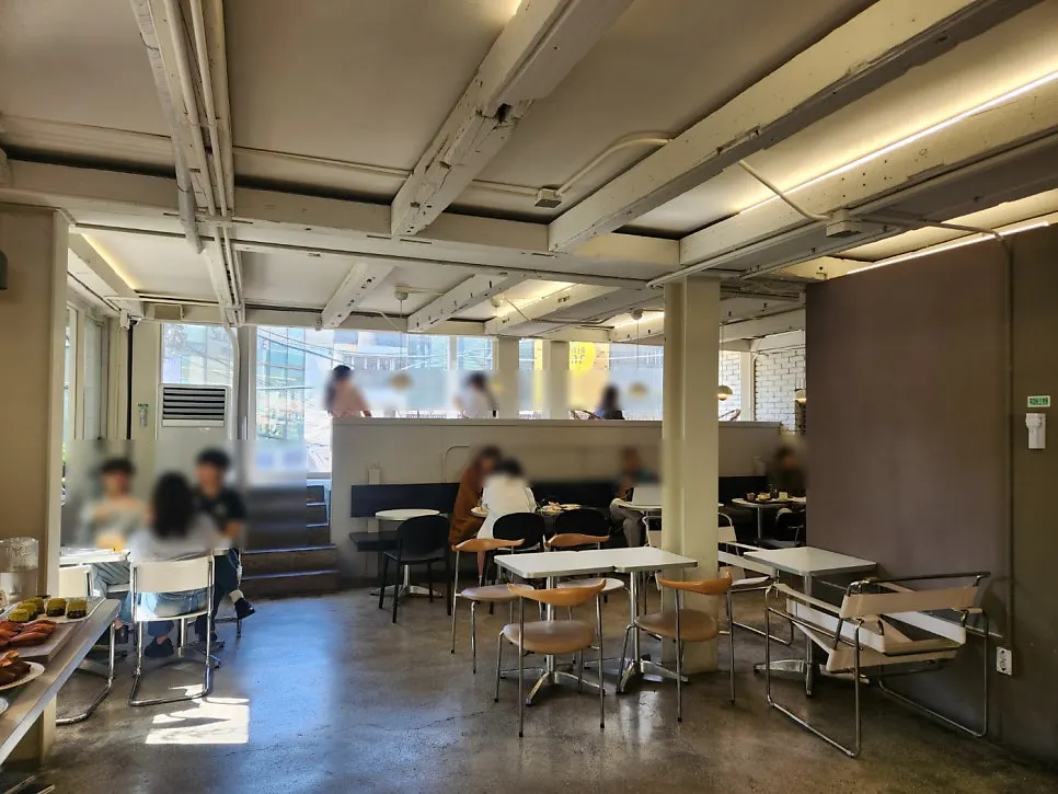 Bright, clean interior of Upper and Under café