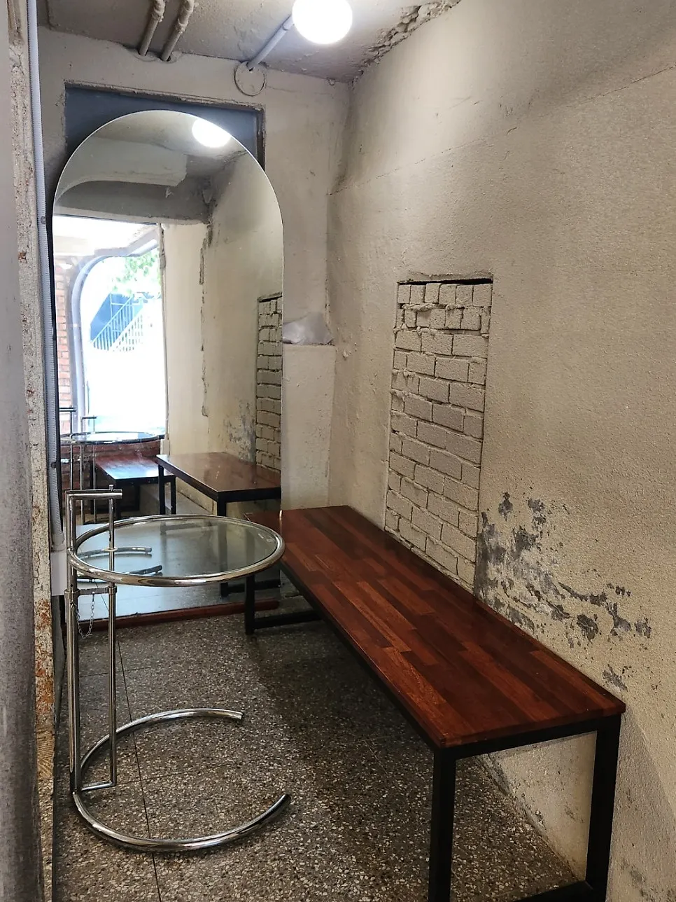 Quiet seating area on the basement floor of Upper and Under