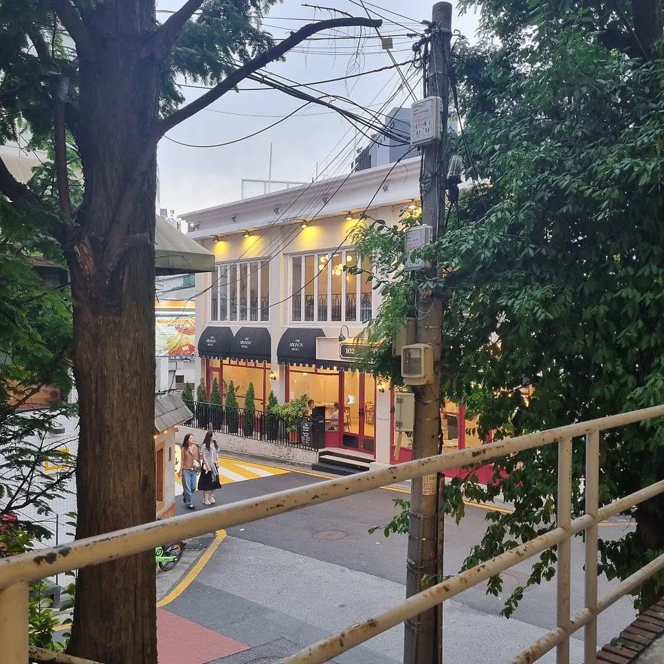 Evening scene at Upper and Under's outdoor seats