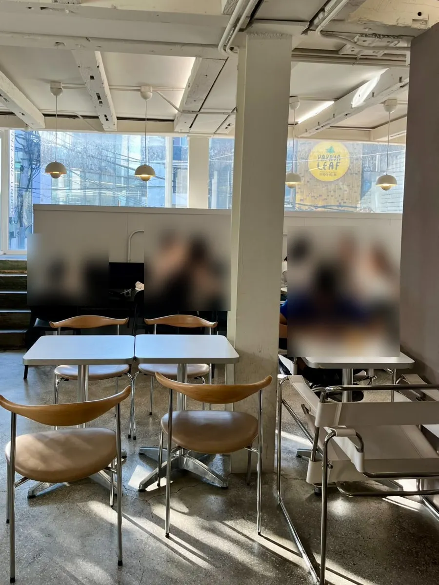 Quiet seating on the 1st floor of Upper and Under