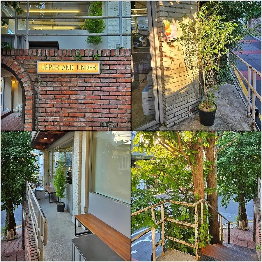 Outdoor table seating at Upper and Under
