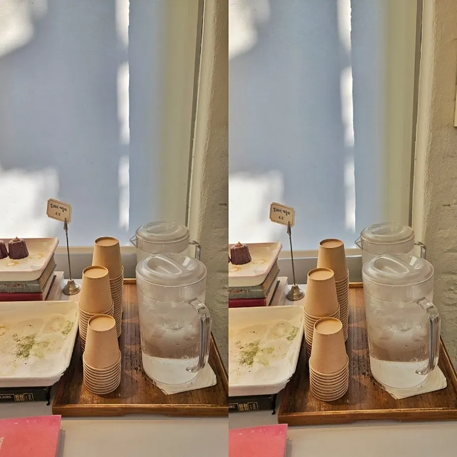 Iced americano and three desserts ordered together