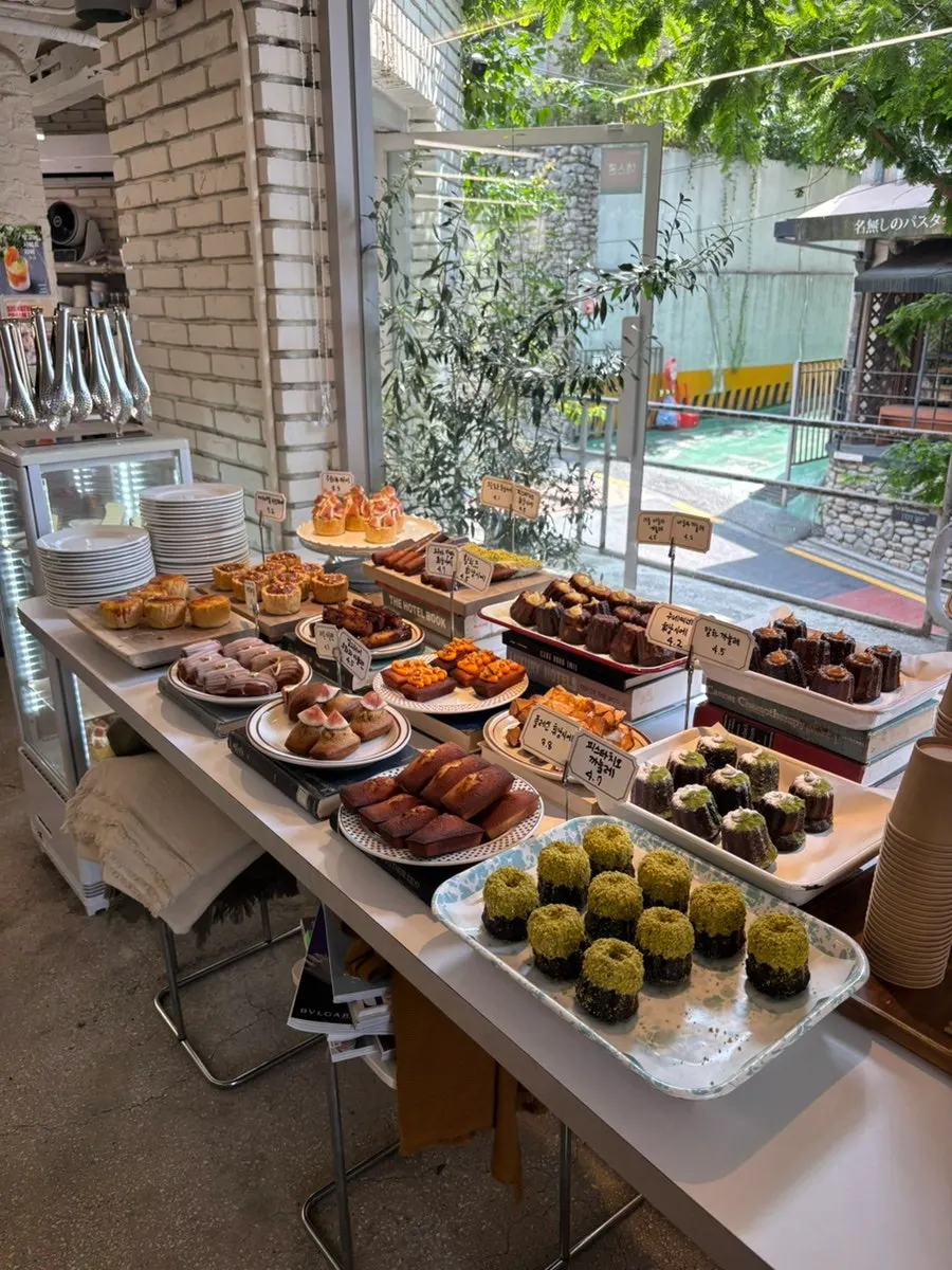 Showcase filled with colorful desserts