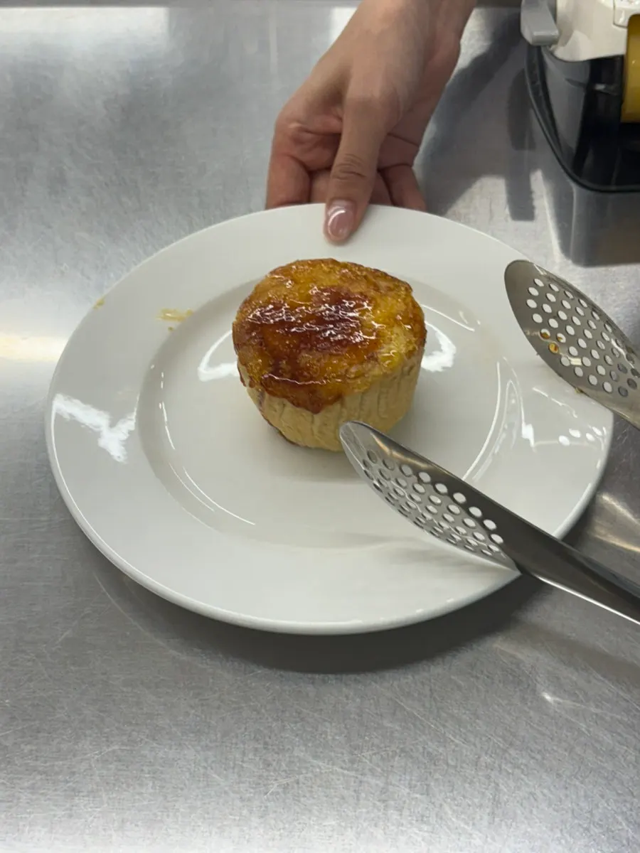 Self-serve pastry corner with tongs