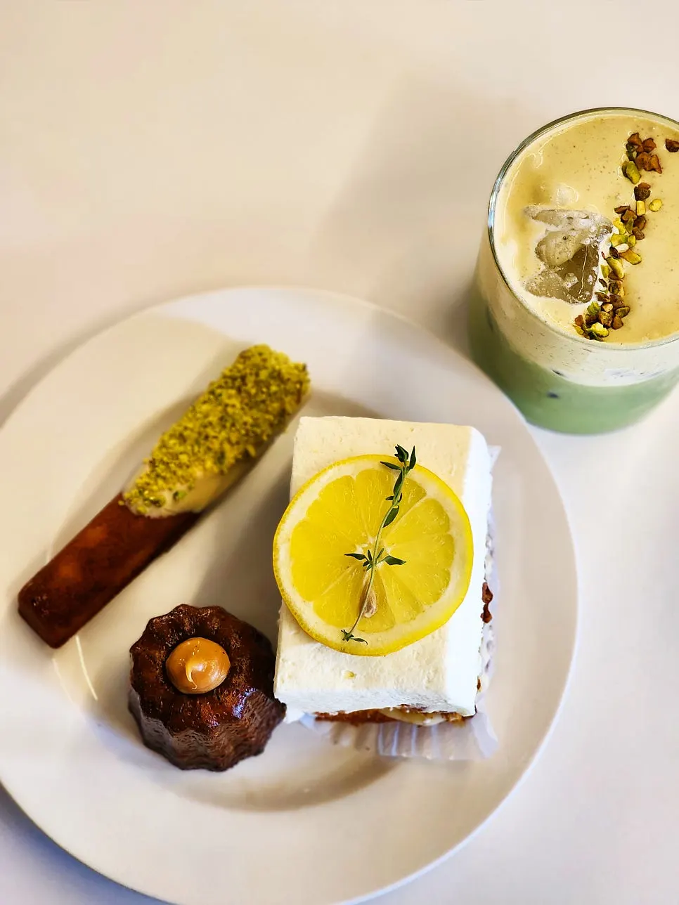 Earl Grey canelé and pistachio financier