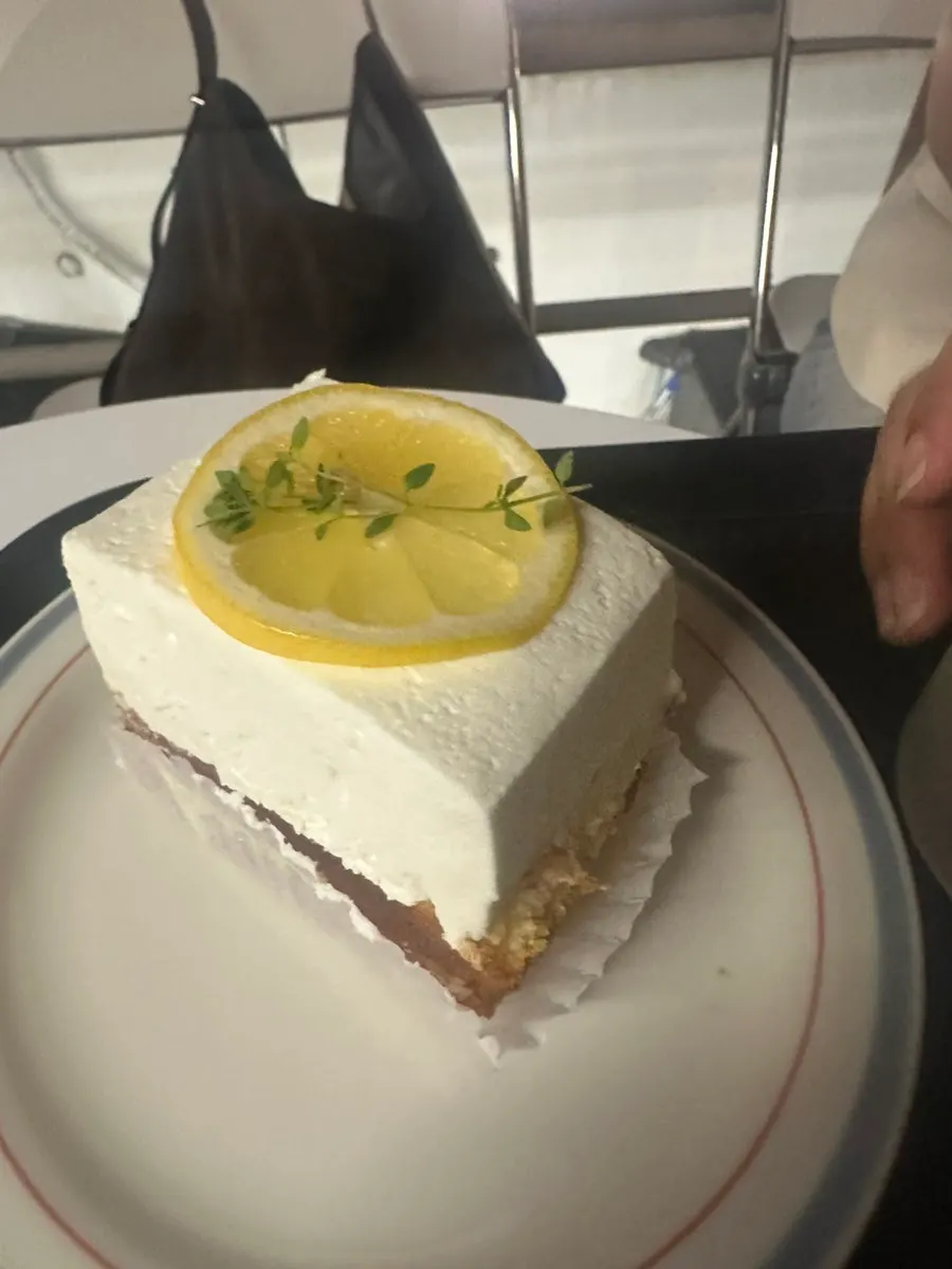 Cross-section of the lemon cake showing lemon cream filling