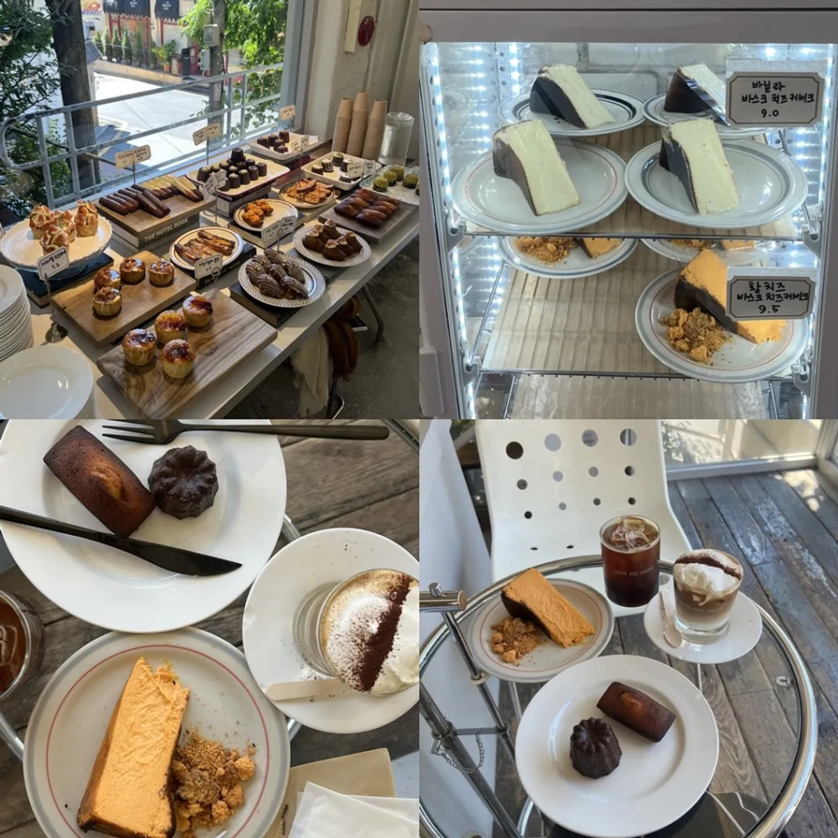 Desserts and coffee on a table at Upper and Under