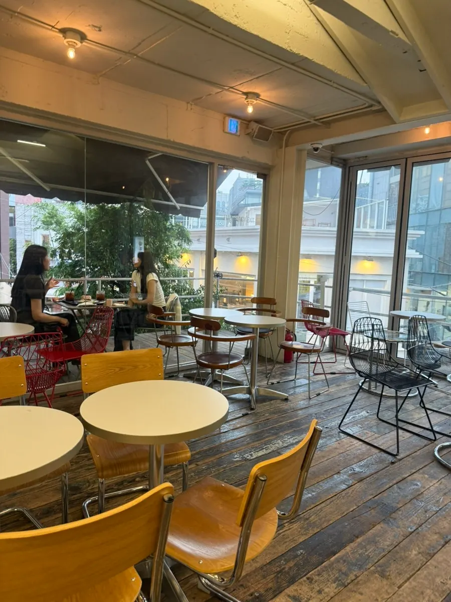 Outdoor terrace seating on the 3rd floor of Upper and Under