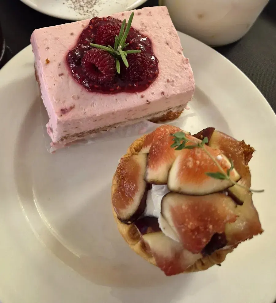 Close-up of the raspberry cake